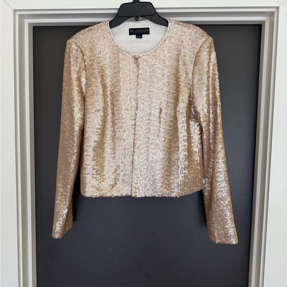 Rachel Zoe Blazer Jacket in Rose Gold Sequin